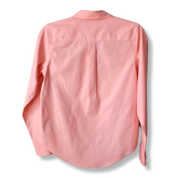LL Bean Women Wrinkle Resist Salmon Pink Shirt XXS Preppy Career Coastal Crisp - Picture 5 of 7